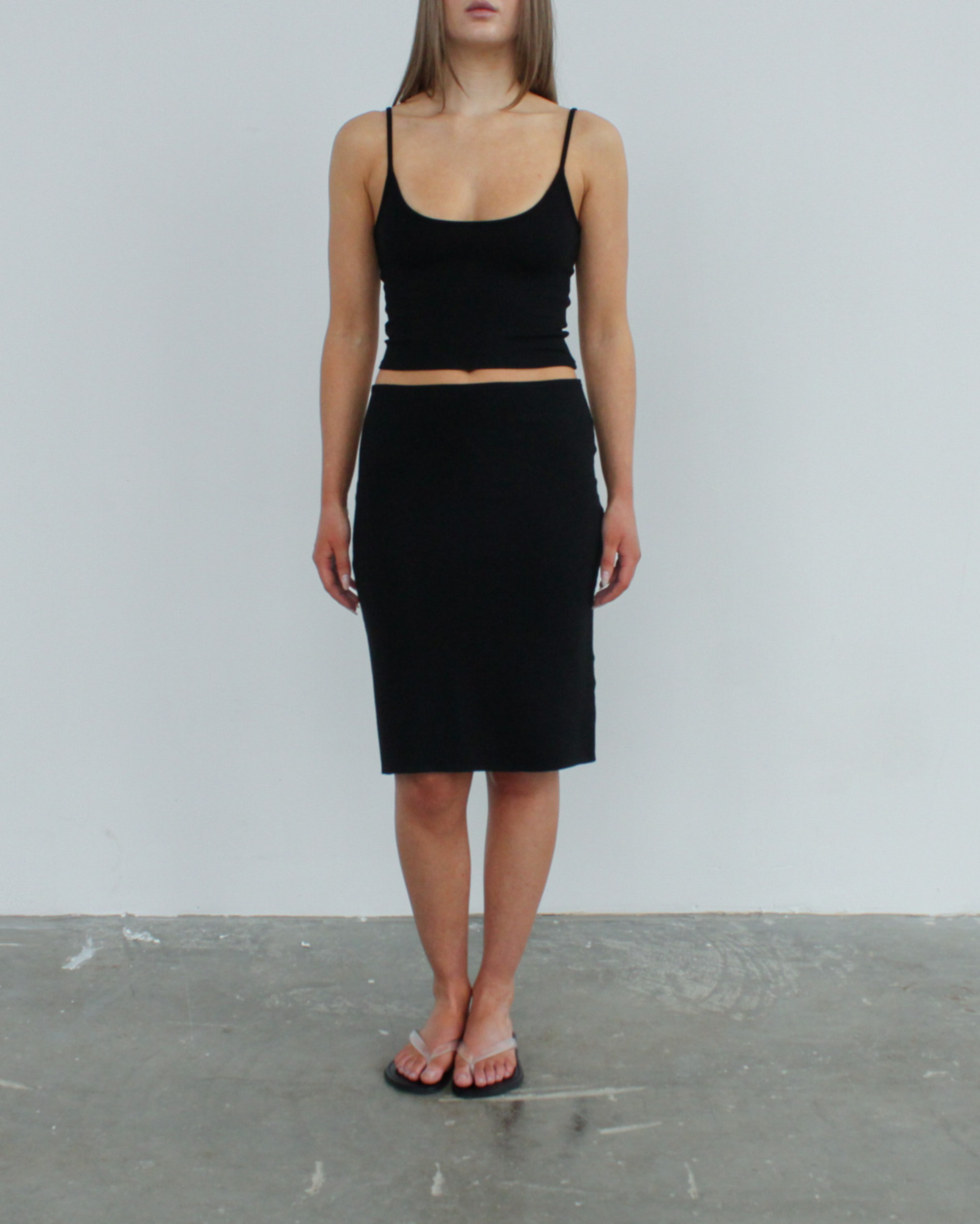 straight knit midi skirt 