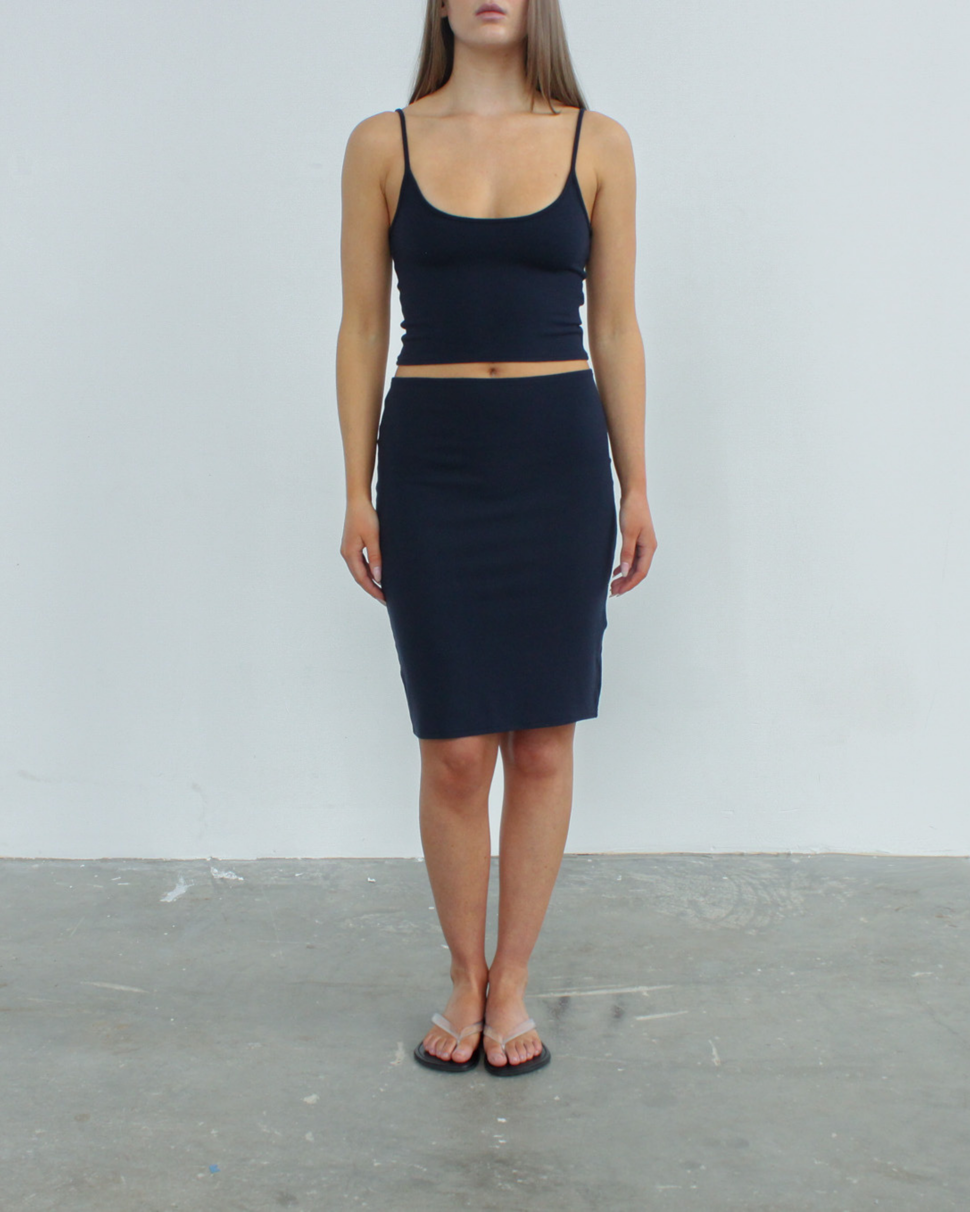 straight knit midi skirt 